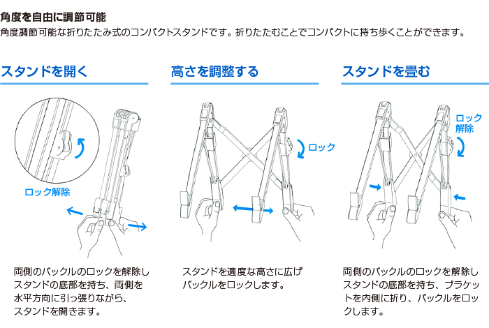 iPad12.9インチ用折り畳み式スタンド 特長画像1