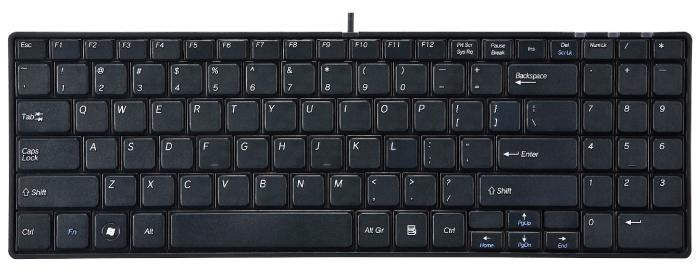 英語配列USBスリムキーボード/テンキー付(キーボード)