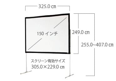 150インチ リア投影スクリーン 画像1