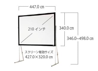 210インチ リア投影スクリーン サイズ
