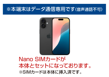 Apple iPhone 16 128GB ブラック(データ通信専用 ※音声通話不可) 画像0