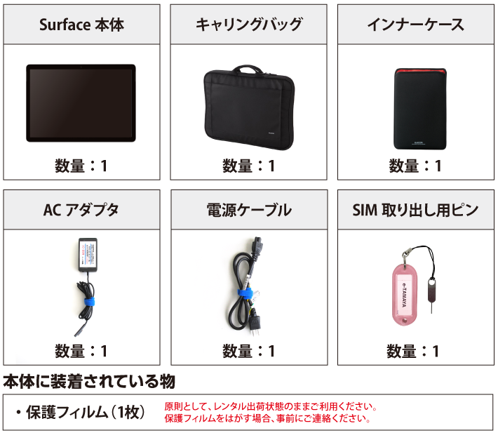 サーフェスレンタル Microsoft Surface Go3 LTE｜ e-タマヤ