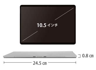 Microsoft Surface Go3 LTE サイズ